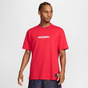 Nike Men's Max90 Basketball Oversized T-Shirt Red 100% Cotton Size S